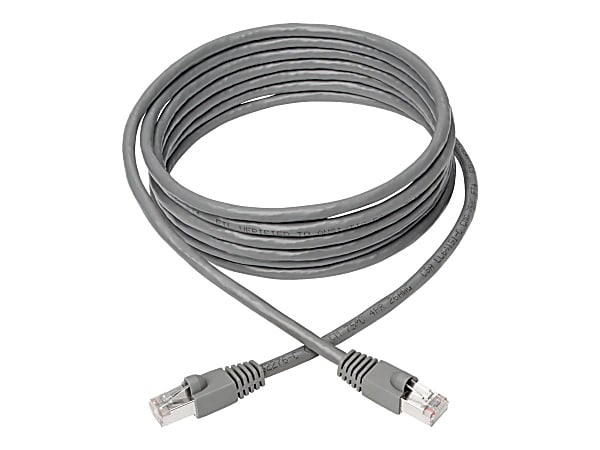 Tripp Lite Cat6a Snagless Shielded STP Network Patch Cable 10G Certified, PoE, Gray RJ45 M/M 10ft 10'