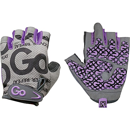 GoFit Women's Pro Trainer Gloves - Hand Protection - Large Size - Synthetic Leather Palm, Jersey Back