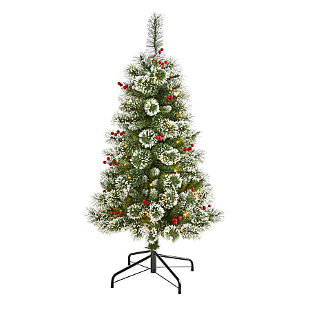 Nearly Natural Frosted Swiss Pine Artificial Christmas Tree,