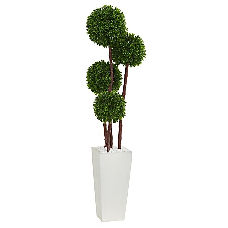 Nearly Natural 23 H Plastic Boxwood Ball Topiary With Planter Green -  Office Depot