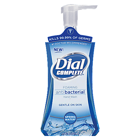 Dial® Complete® Antibacterial Foam Hand Soap, Springwater Scent, 7.5 Oz Pump Bottle