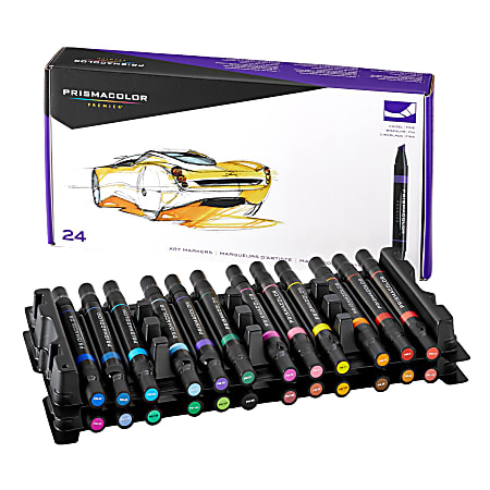 Prismacolor® Premier Double-Ended Art Markers, Assorted Colors, Set Of 24