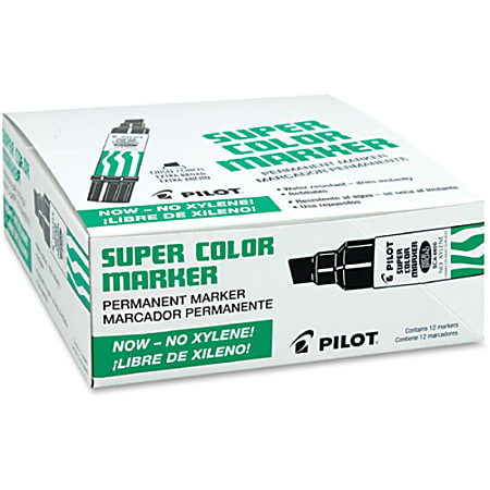 Pilot Super Color Jumbo Markers Xylene-free Extra Wide Point Black Chisel 