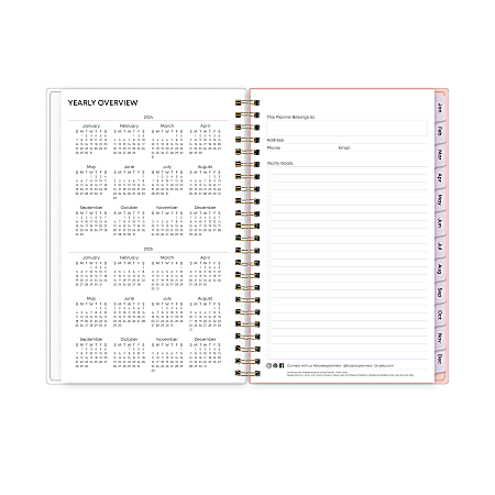 2024 Blue Sky™ Bespoke Frosted Weekly/Monthly Planning Calendar, 5" x 8