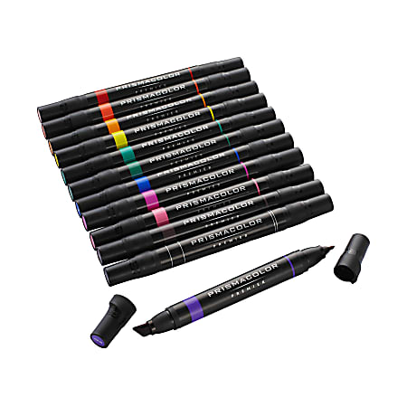 Prismacolor® Premier® Double-Ended Art Markers, Primary/Secondary Colors, Set Of 12