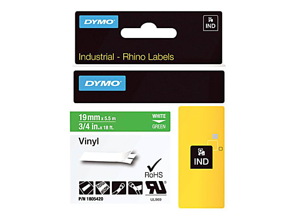 DYMO® Colored 3/4" Vinyl Label Tape, DYM1805420, Permanent
