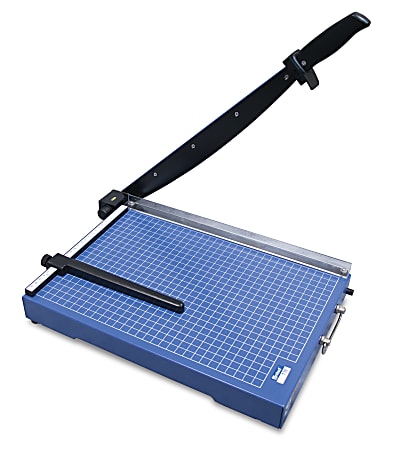 United Office-Grade Guillotine Paper Trimmer, 15”, Blue