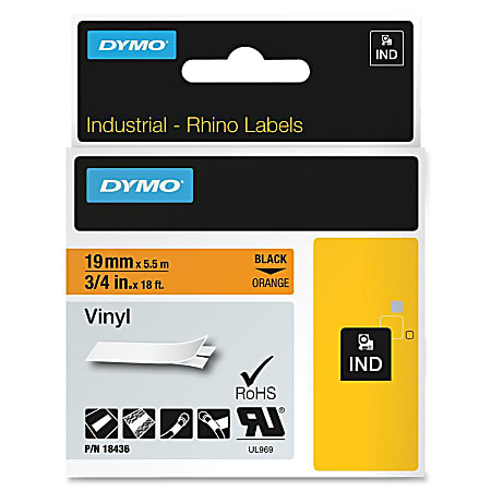 DYMO® Colored Industrial Rhino Vinyl Labels, 3/4