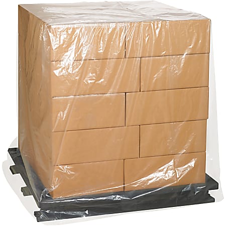 Partners Brand 3-Mil Pallet Covers, 51" x 49" x 73", Clear, Case Of 50