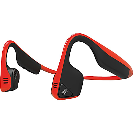 Aftershokz Trekz Titanium Mini AS600RDM Earset - Stereo - Wireless - Bluetooth - 33 ft - 20 Hz - 20 kHz - Behind-the-neck, Over-the-ear, Earbud - Binaural - In-ear - Noise Cancelling Microphone - Red