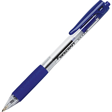 SKILCRAFT U.S. Government Ballpoint Pen, Retractable, Medium 1 Mm, Black Ink,  Black Barrel, Dozen