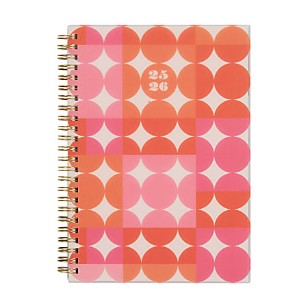 2025-2026 Organized by Happy Planner Monthly/Weekly Small Happy Planner, 5-7/16" x 8-5/16", Riso Pop, July 2025 To June 2026, PT0008S009