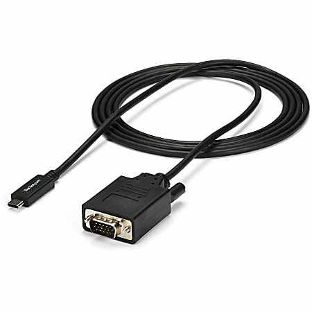 StarTech.com 6ft/2m USB C to VGA Cable - 1920x1200/1080p USB Type C DP Alt Mode to VGA Video Monitor Adapter Cable - CDP2VGAMM2MB