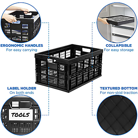 Mount It Work It Collapsible Milk Crates Extra Large Size Set Of 3