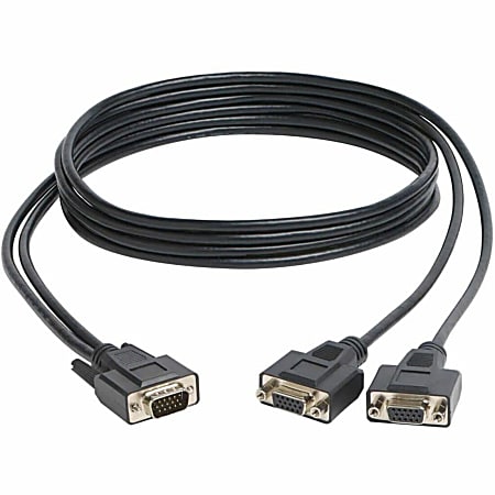 Tripp Lite High-Resolution VGA Monitor Y Splitter Cable, 6', Black