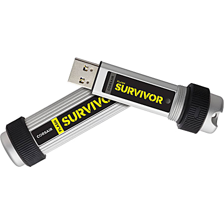 Corsair Flash Survivor 16GB USB 3.0 Flash Drive - 16 GB - USB 3.0 - Black, Silver - 5 Year Warranty