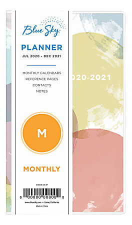 Blue Sky™ PVC 18-Month Academic Planner, 3-5/8" x 6-1/8", Multicolor, July 2020 To December 2021, 119351