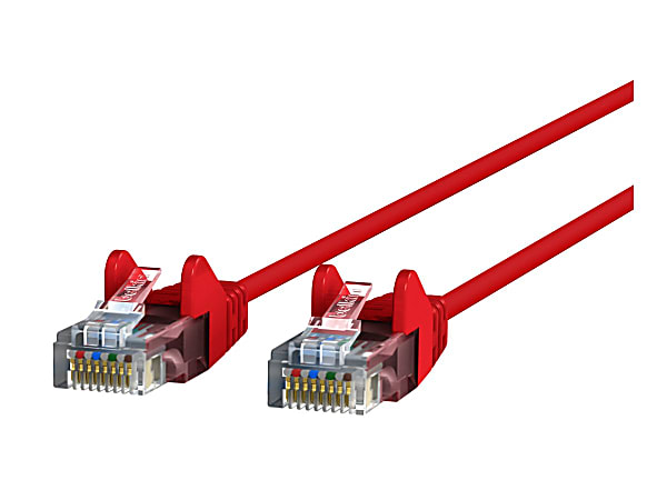 Belkin Slim - Patch cable - RJ-45 (M) to RJ-45 (M) - 4 ft - UTP - CAT 6 - molded, snagless - red