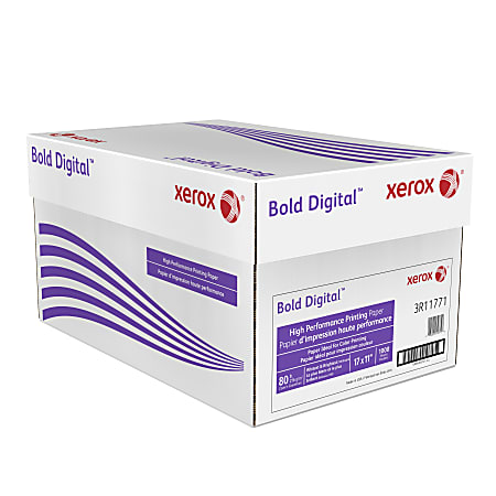 Xerox Bold Digital Printing Paper Ledger Size 17 x 11 100 U.S. Brightness  80 Lb Cover 216 gsm FSC Certified Ream Of 250 Sheets - Office Depot