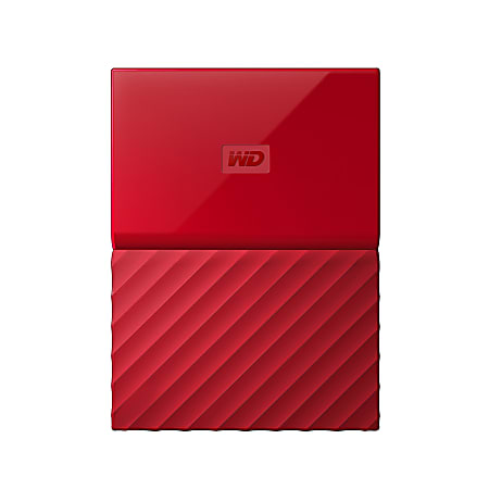 WD My Passport™ 1TB Portable External Hard Drive, USB 2.0/3.0, WDBYNN0010BRD-WESN, Red