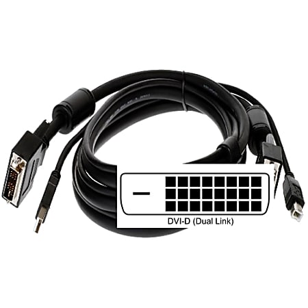 Connectpro SDU-06D USB/DVI KVM Cable - 6 ft DVI/USB KVM Cable for Video Device, KVM Switch, Keyboard/Mouse - DVI-D (Dual-Link) Male Digital Video, Type A USB - DVI-D (Dual-Link) Male Digital Video, Type B USB - Shielding - Black
