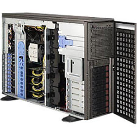 Supermicro CSE-747BTQ-R1K62B Blade Server Cabinet - Rack-mountable, Tower - Dark Gray - 4U - 12 x Bay - 8 x Fan(s) Installed - 2 x 1620 W - 62 lb - 8 x Fan(s) Supported - 3 x External 5.25" Bay - 8 x External 3.5" Bay - 1 x Internal 3.5" Bay - 4x Slot(s)