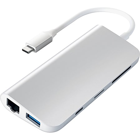 Satechi Aluminium Type-C Multimedia Adapter - for Notebook - USB Type C - 3 x USB 3.0 - Network (RJ-45) - HDMI - Mini DisplayPort