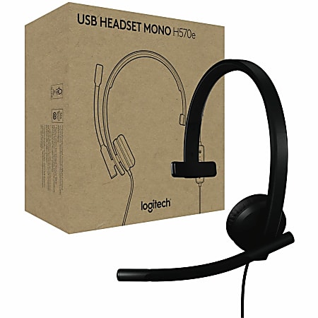 Logitech USB Headset Mono H570e - Mono - USB - Wired - 31.50 Hz to 20 kHz - Over-the-head - Monaural - 981000570