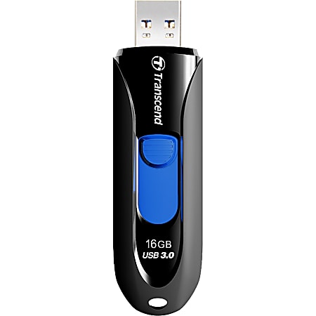 Transcend 16GB JetFlash 790 USB 3.0 Flash Drive - 16 GB - USB 3.0 - Black, Blue