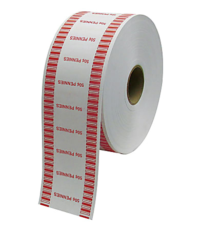 Control Group Automatic Coin Wraps, Pennies, Red, 2,000 Wraps Per Roll, Pack Of 8 Rolls