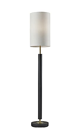 Adesso® Hollywood Floor Lamp, 58"H, Off-White Shade/Black Base