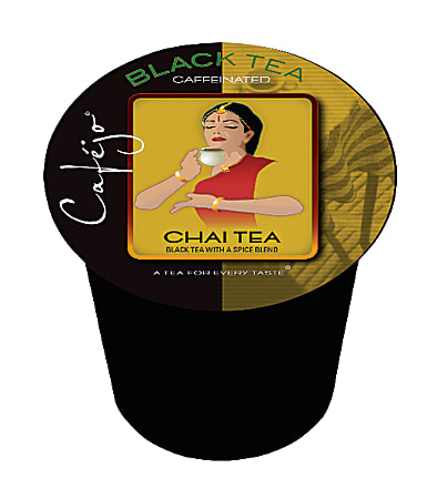 Cafejo® Single-Serve Tea Cups, Chai Tea, 0.4 Oz, Carton Of 50