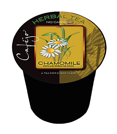 Cafejo® Herbal Tea Single-Serve Cups, Chamomile, 0.4 Oz, Carton Of 50