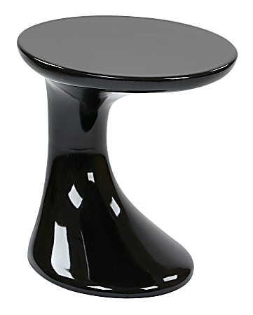 Ave Six Slick End Table, Round, High-Gloss Black/Black
