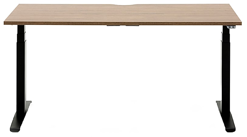 Allermuir Slide Electric Height-Adjustable Standing Desk, 29"H x 60"W x 30"D, Walnut/Black