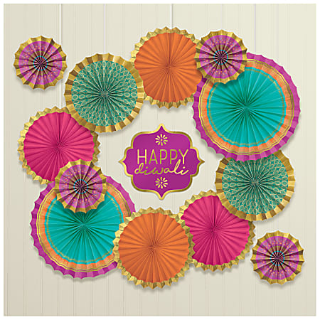 Amscan Diwali Fan Decorating Kit, Multicolor