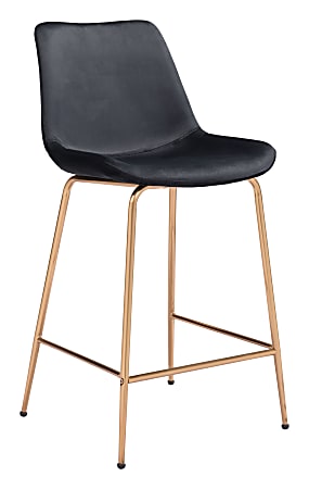 Zuo Modern Tony Counter Chair, Black/Gold