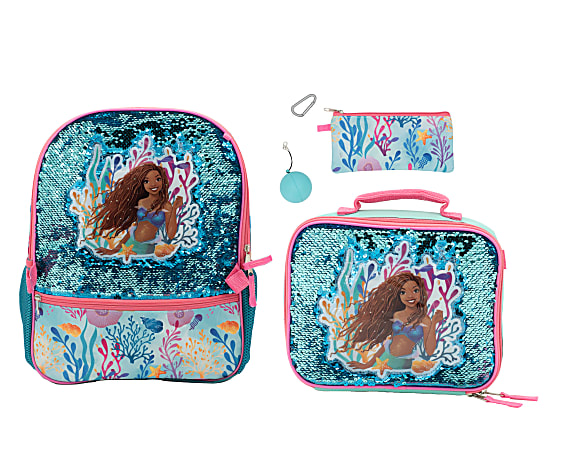 Sale Mermaid Backpack Set with Lunch Box Fun 3 in 1 Bookbag Lunch Bag  Pencil Case