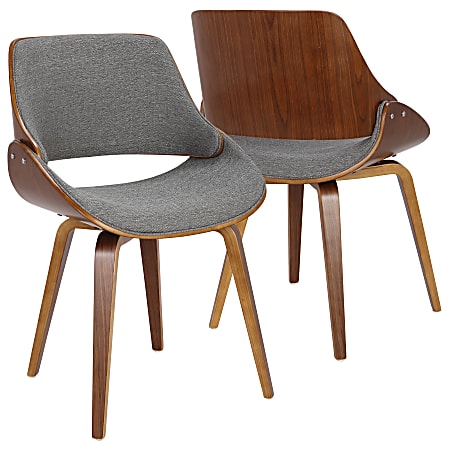 LumiSource Fabrizzi Chair, Gray Seat/Walnut Frame
