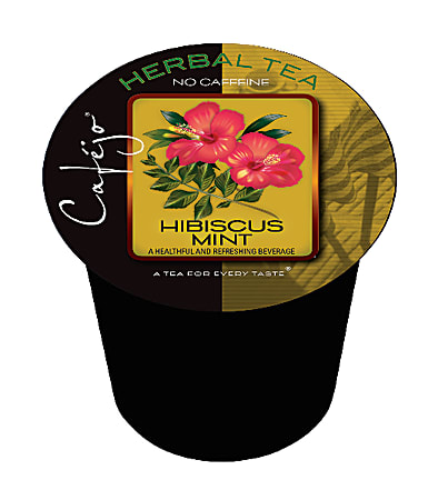Cafejo® Herbal Tea Single-Serve Cups, Hibiscus Mint, 0.4 Oz, Carton Of 50