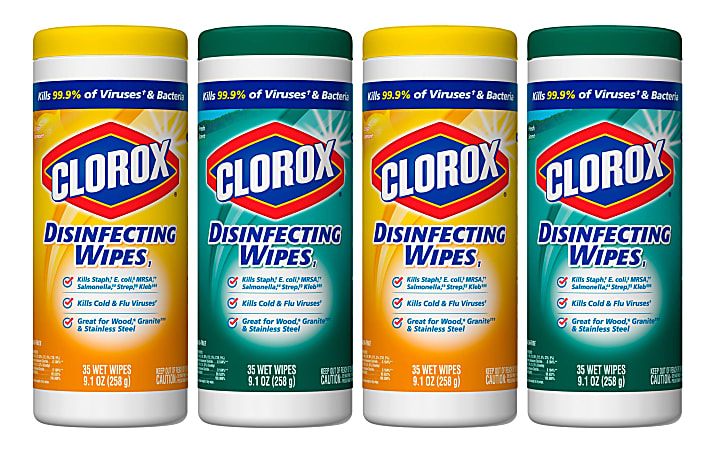 Clorox Disinfecting Wipes Bleach Free Cleaning Wipes Crisp Lemon 35 Count -  Office Depot