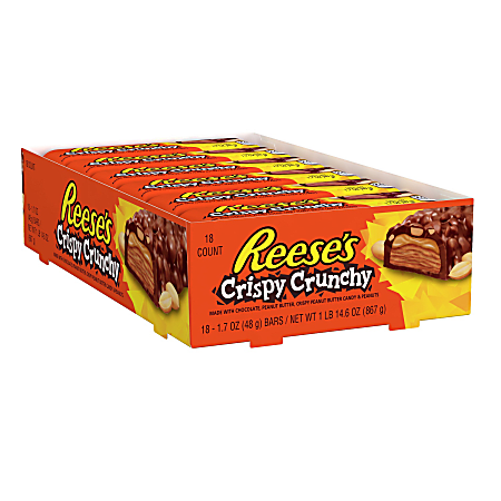 Reese's Peanut Butter Crispy Crunchy Bars, Box Of 18