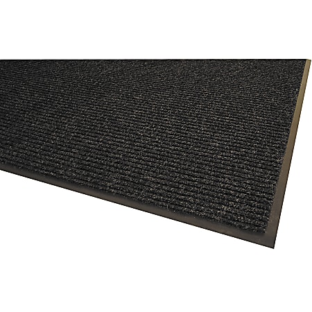 3'x5' Rectangle Solid Rubber Floor Mat Black - Genuine Joe