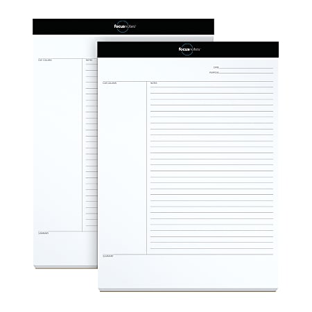 TOPS™ FocusNotes™ 15-lb Legal Pads, 8 1/2" x 11", 50 Sheets Per pad, White, Pack Of 2