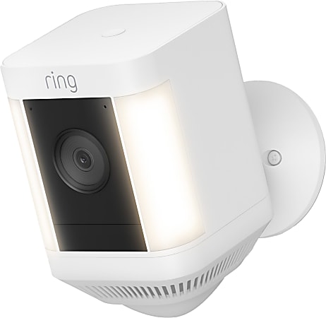 Ring Spotlight Cam Plus Battery, 5.05"H x 2.5"W x 1.08"D, White