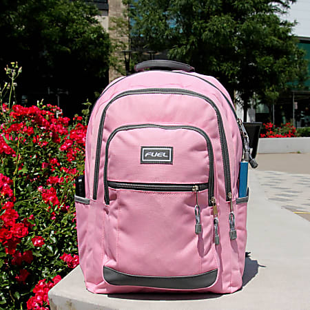 Trans pink backpack top