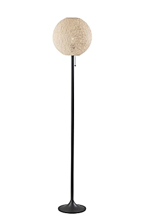 Adesso Havana Floor Lamp, 68”H, Off-Paper White Shade/Dark Bronze Base