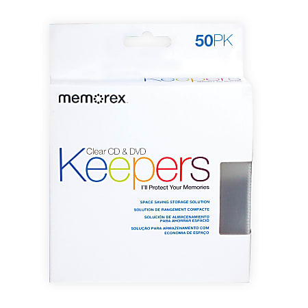 Memorex® CD & DVD Keepers, Clear, Pack Of 50