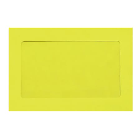 LUX #6 1/2 Full-Face Window Envelopes, Middle Window, Gummed Seal, Citrus, Pack Of 250