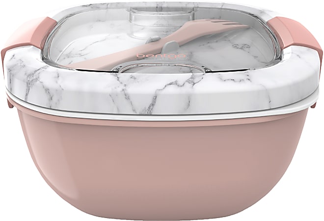 Bentgo Salad Lunch Container, 4" x 7-1/4", Blush Marble